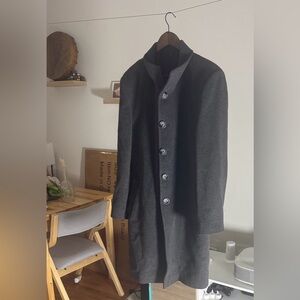 Men's Gray Wool Trench Coat